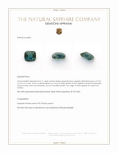 4.11 Ct. Greenish Blue Sapphire from Ceylon (Sri Lanka) Appraisal