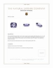 0.87 Ct. Purple Sapphire from Ceylon (Sri Lanka) Appraisal