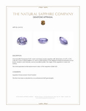 0.87 Ct. Purple Sapphire from Ceylon (Sri Lanka) Appraisal