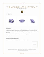 0.87 Ct. Purple Sapphire from Ceylon (Sri Lanka) Appraisal