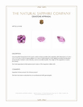 0.94 Ct. Purplish Pink Sapphire from Ceylon (Sri Lanka) Appraisal