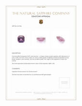 0.89 Ct. Purple Sapphire from Ceylon (Sri Lanka) Appraisal