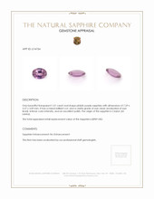 1.01 Ct. Pinkish Purple Sapphire from Ceylon (Sri Lanka) Appraisal