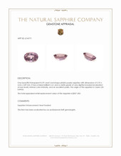 0.59 Ct. Pinkish Purple Sapphire from Ceylon (Sri Lanka) Appraisal