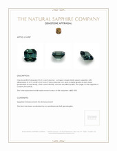 0.41 Ct. Bluish Green Sapphire from Ceylon (Sri Lanka) Appraisal