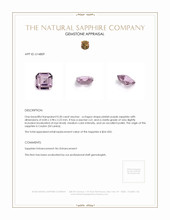 0.30 Ct. Pinkish Purple Sapphire from Ceylon (Sri Lanka) Appraisal