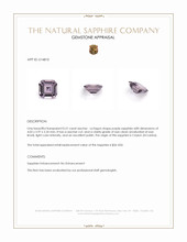 0.31 Ct. Purple Sapphire from Ceylon (Sri Lanka) Appraisal