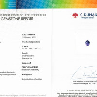 5.11 Ct. Purple Sapphire from Madagascar Scan Report