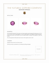 2.06 Ct. Pinkish Purple Sapphire from Ceylon (Sri Lanka) Appraisal