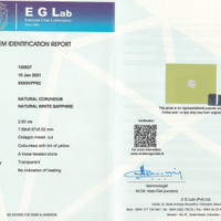 2.60 Ct. White Sapphire from Ceylon (Sri Lanka) Scan Report