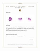 0.70 Ct. Purple Sapphire from Ceylon (Sri Lanka) Appraisal