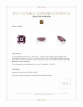 0.31 Ct. Pinkish Purple Sapphire from Ceylon (Sri Lanka) Appraisal