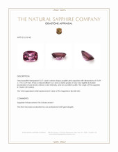 3.57 Ct. Purplish Pink Sapphire from Ceylon (Sri Lanka) Appraisal