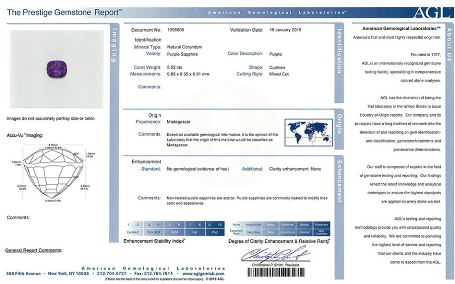 5.52 Ct. Purple Sapphire from Madagascar