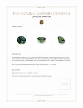 1.29 Ct. Bluish Green Sapphire from Tanzania Appraisal