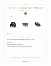 1.06 Ct. Green Sapphire from Tanzania Appraisal