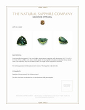 1.06 Ct. Green Sapphire from Tanzania Appraisal