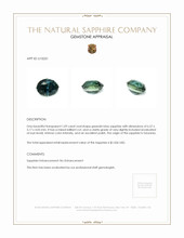 1.09 Ct. Greenish Blue Sapphire from Tanzania Appraisal