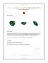 0.97 Ct. Bluish Green Sapphire from Tanzania Appraisal