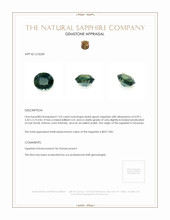1.03 Ct. Bluish Green Sapphire from Tanzania Appraisal