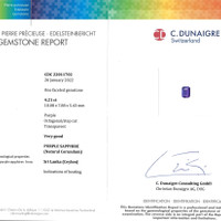 4.21 Ct. Purple Sapphire from Ceylon (Sri Lanka) Scan Report