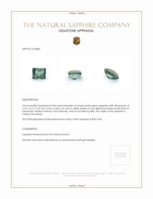 0.84 Ct. Bluish Green Sapphire from Ceylon (Sri Lanka) Appraisal