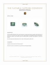 0.84 Ct. Bluish Green Sapphire from Ceylon (Sri Lanka) Appraisal