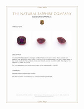 3.55 Ct. Purplish Pink Sapphire from Ceylon (Sri Lanka) Appraisal