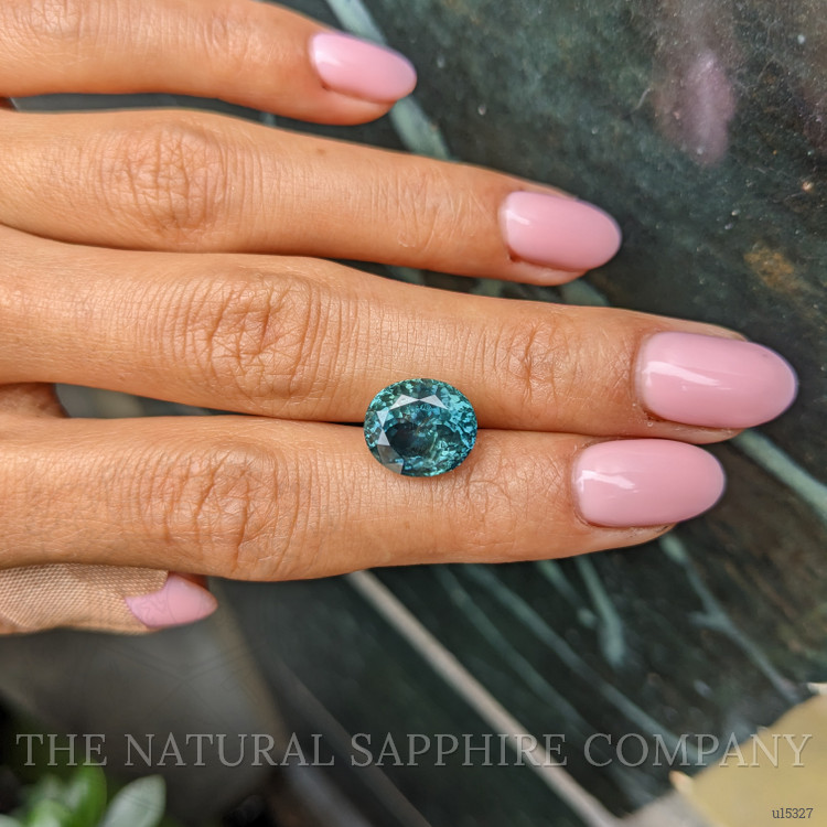 6.96 Ct. Bluish Green Sapphire from Montana