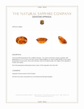 7.65 Ct. Orange Sapphire from Ceylon (Sri Lanka) Appraisal
