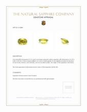 0.74 Ct. Greenish Yellow Sapphire from Montana Appraisal