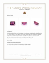 3.02 Ct. Pinkish Purple Sapphire from Ceylon (Sri Lanka) Appraisal