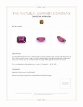 3.02 Ct. Pinkish Purple Sapphire from Ceylon (Sri Lanka) Appraisal