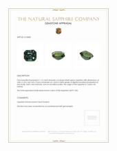 1.13 Ct. Bluish Green Sapphire from Ceylon (Sri Lanka) Appraisal