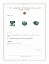 0.70 Ct. Greenish Blue Sapphire from Ceylon (Sri Lanka) Appraisal