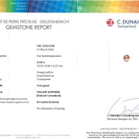 4.58 Ct. Peach Sapphire from Ceylon (Sri Lanka) Scan Report