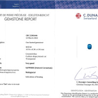 4.12 Ct. Bluish Green Sapphire from Ceylon (Sri Lanka) Scan Report