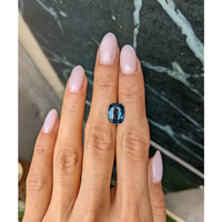 4.12 Ct. Bluish Green Sapphire from Ceylon (Sri Lanka) Life Style
