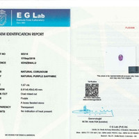 1.67 Ct. Purple Sapphire from Ceylon (Sri Lanka) Scan Report
