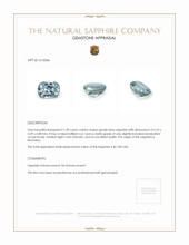 1.20 Ct. Greyish Blue Sapphire from Montana Appraisal