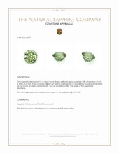 1.17 Ct. Yellowish Green Sapphire from Montana Appraisal