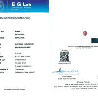 3.39 Ct. Peach Sapphire from Ceylon (Sri Lanka) Scan Report