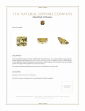 3.16 Ct. Greenish Yellow Sapphire from Ceylon (Sri Lanka) Appraisal