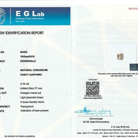 3.16 Ct. Greenish Yellow Sapphire from Ceylon (Sri Lanka) Scan Report