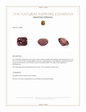 2.46 Ct. Purplish Pink Sapphire from Madagascar Appraisal