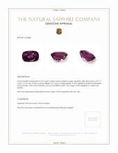 2.53 Ct. Pinkish Purple Sapphire from Ceylon (Sri Lanka) Appraisal