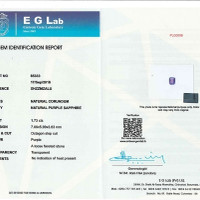 1.73 Ct. Purple Sapphire from Ceylon (Sri Lanka) Scan Report