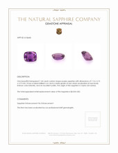 1.44 Ct. Purple Sapphire from Ceylon (Sri Lanka) Appraisal