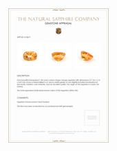 1.38 Ct. Orange Sapphire from Ceylon (Sri Lanka) Appraisal