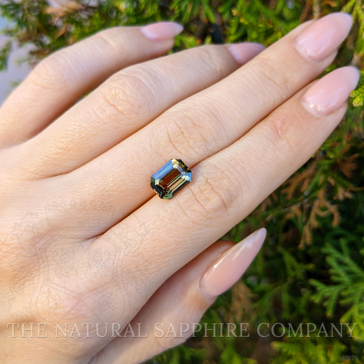 3.65 Ct. Greenish Brown Sapphire from Ceylon (Sri Lanka)